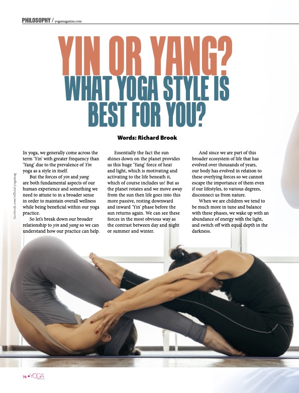 Yoga Magazine Yin or Yang 1
